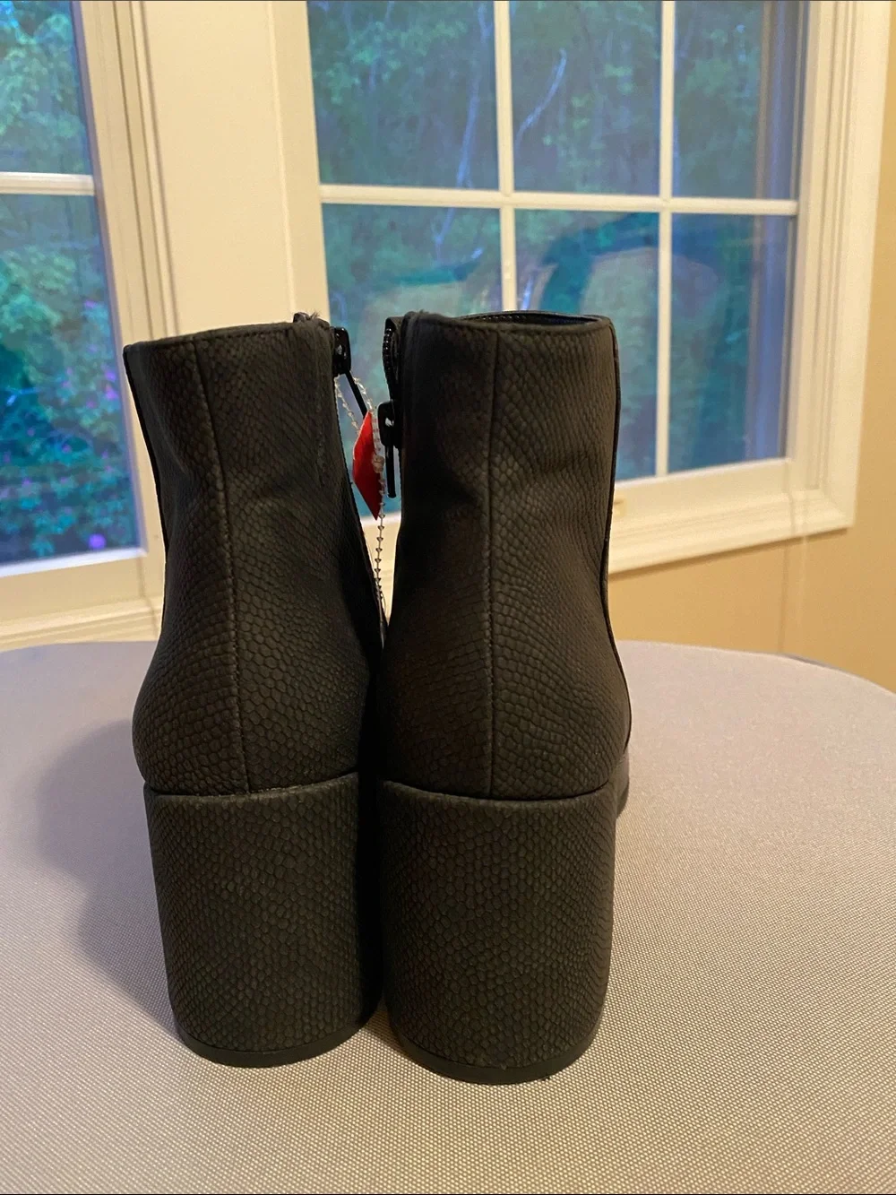 Mix No. 6 -The “Benisa” Black faux snakeskin Ankle Booties - Size 8.5W